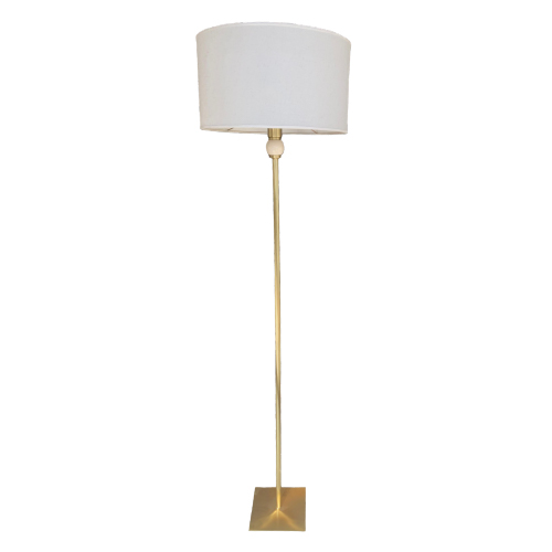 Lamp de pie dorada 1 luz altura de 1,50mts con bocha y pant 45x25cm natural